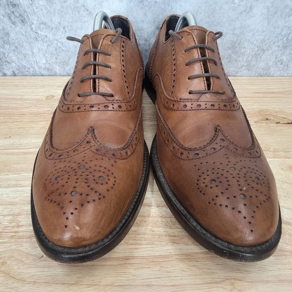 To Boot‎ New York Adam Derrick Oxford Shoes Mens 10 Brown Leather Wingtip Italy